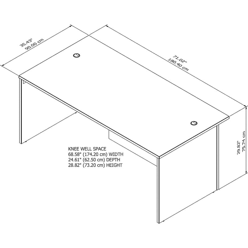 Bureau de direction de 72 pouces