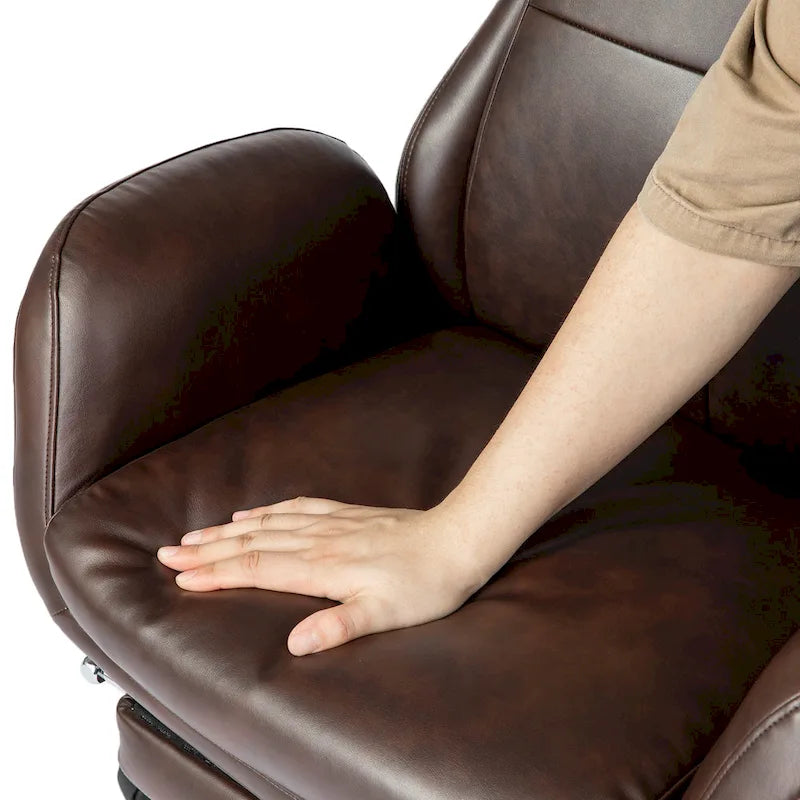 Chaise de bureau ergonomique inclinable et pivotante avec repose-pieds et accoudoirs