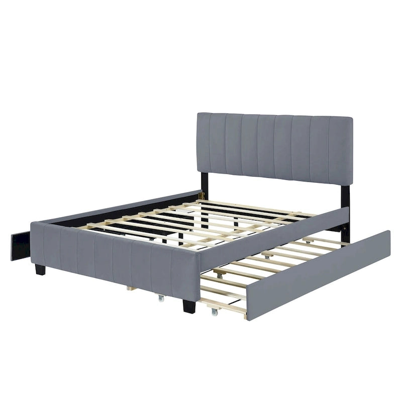 Lit plateforme en velours