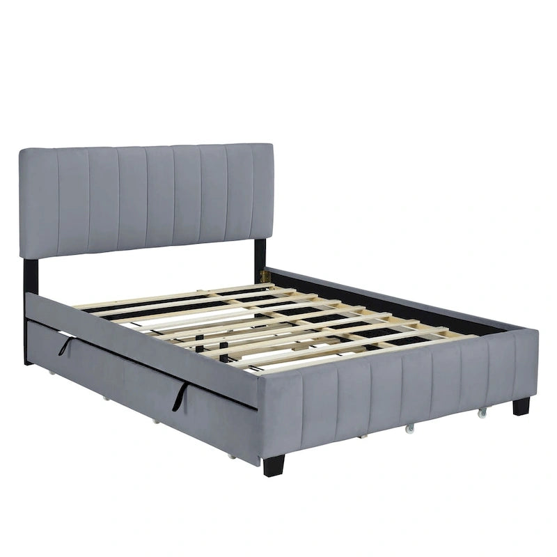Lit plateforme en velours