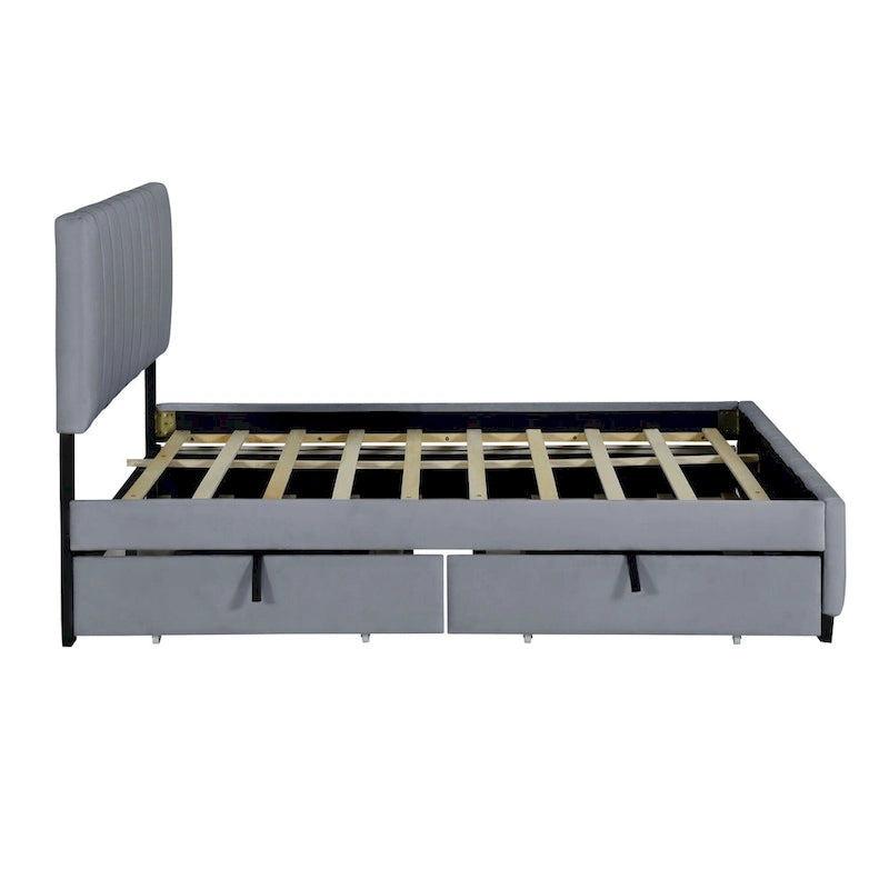 Lit plateforme en velours