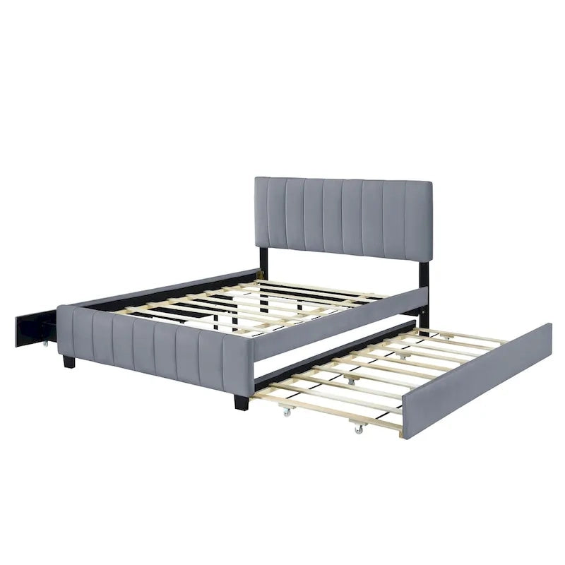 Lit plateforme en velours