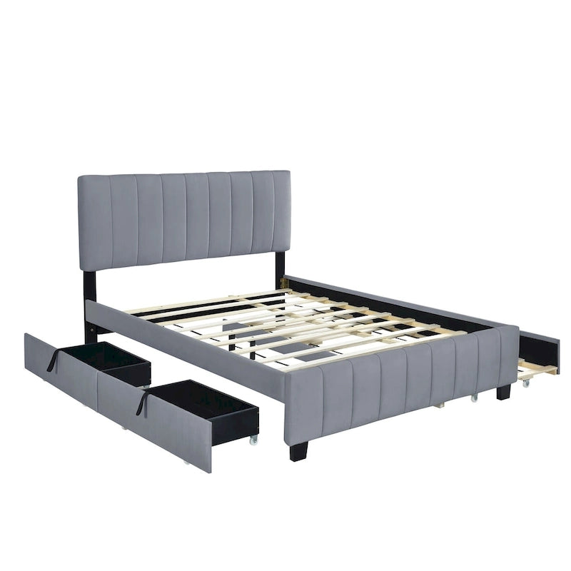 Lit plateforme en velours