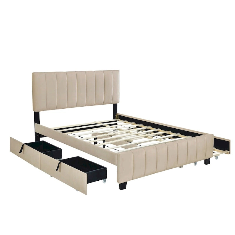 Lit plateforme en velours