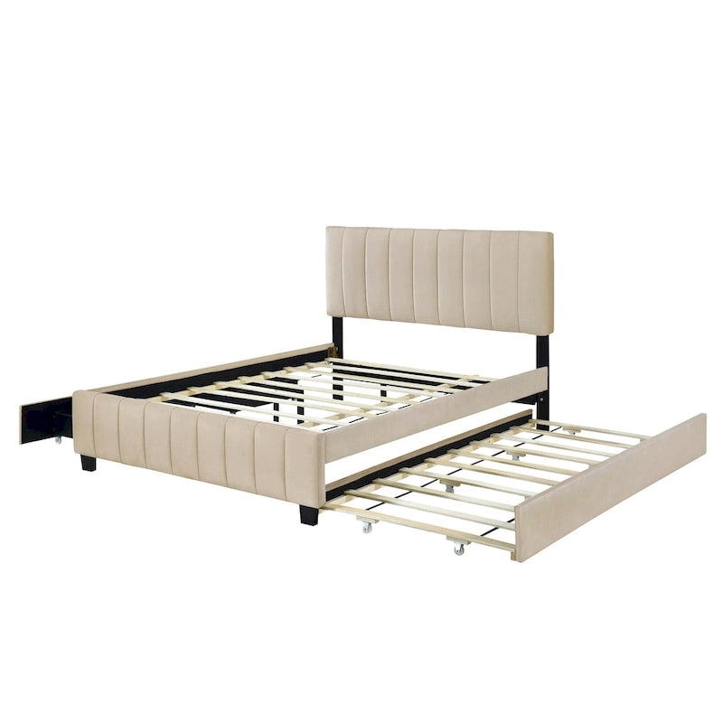 Lit plateforme en velours