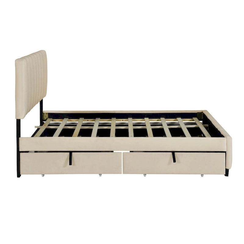 Lit plateforme en velours