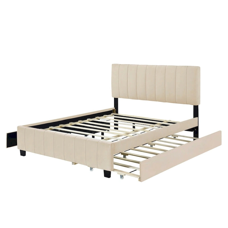 Lit plateforme en velours