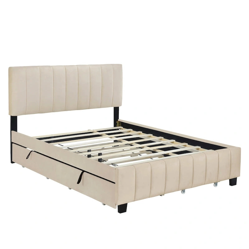 Lit plateforme en velours