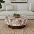 Table basse ronde avec base en coquilles de noix de coco