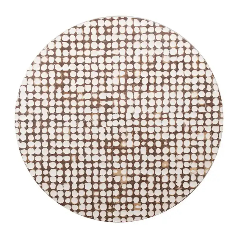 Table basse ronde avec base en coquilles de noix de coco