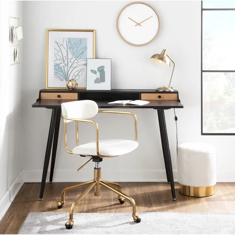 Bureau de style médiéval moderne en métal et bois