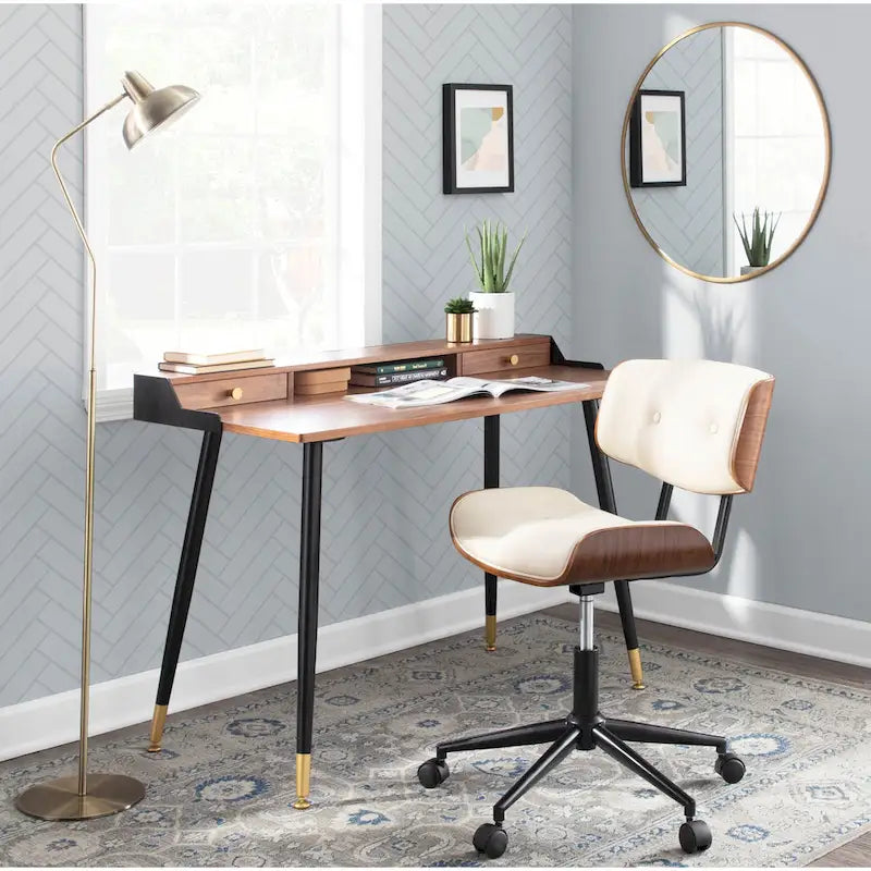 Bureau de style médiéval moderne en métal et bois