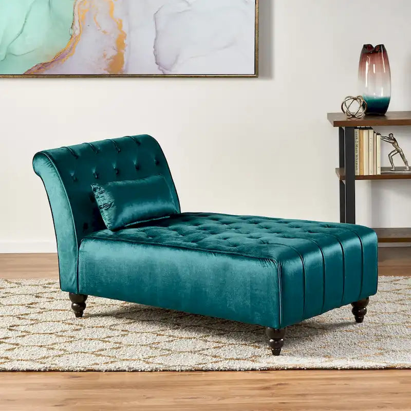 Chauffeuse moderne de luxe en velours capitonné