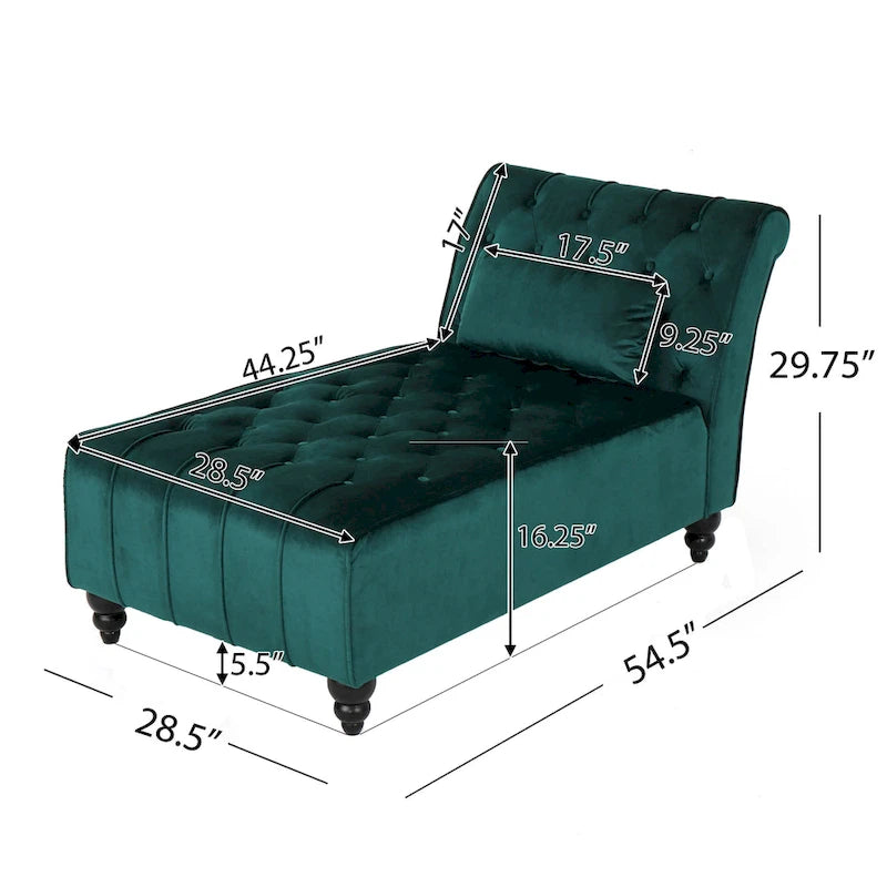 Chauffeuse moderne de luxe en velours capitonné