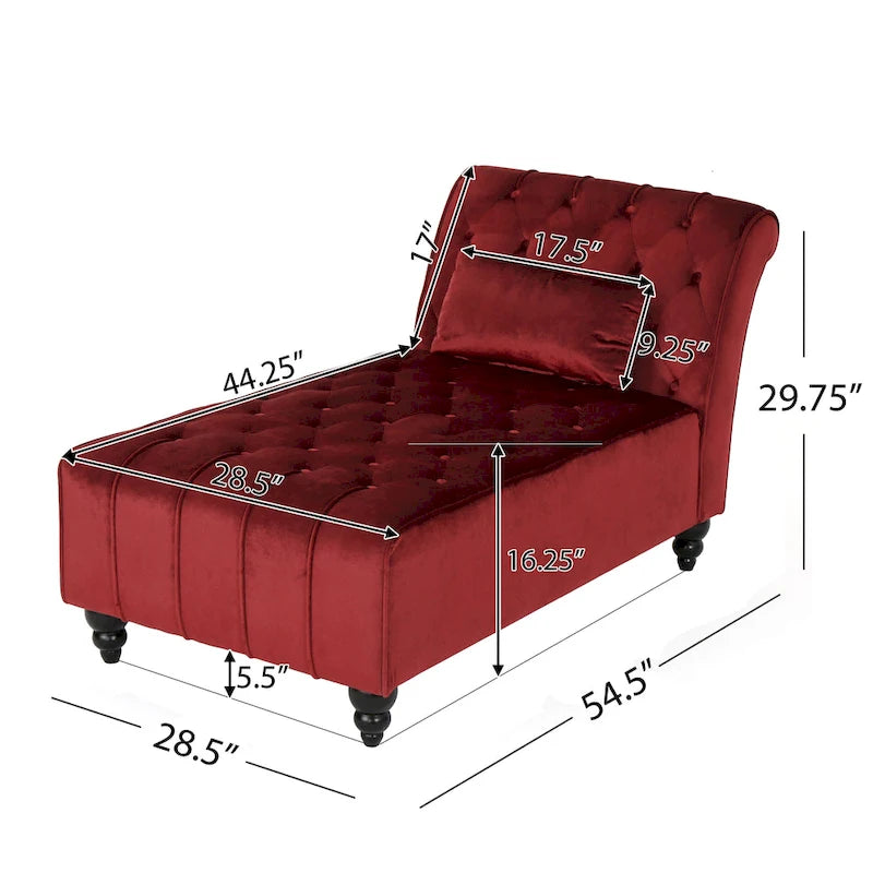 Chauffeuse moderne de luxe en velours capitonné