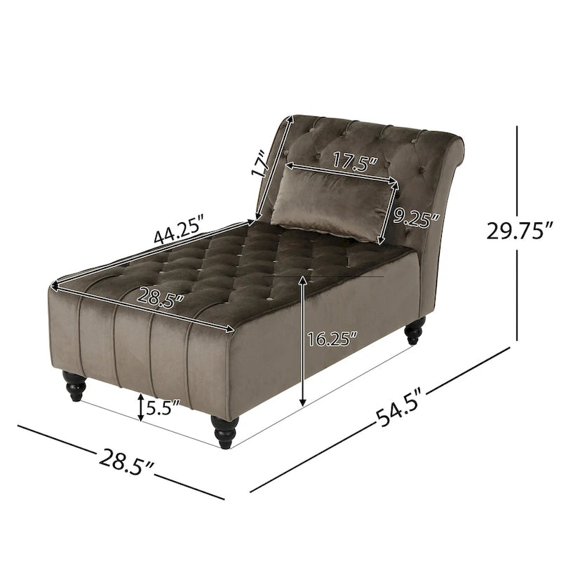 Chauffeuse moderne de luxe en velours capitonné