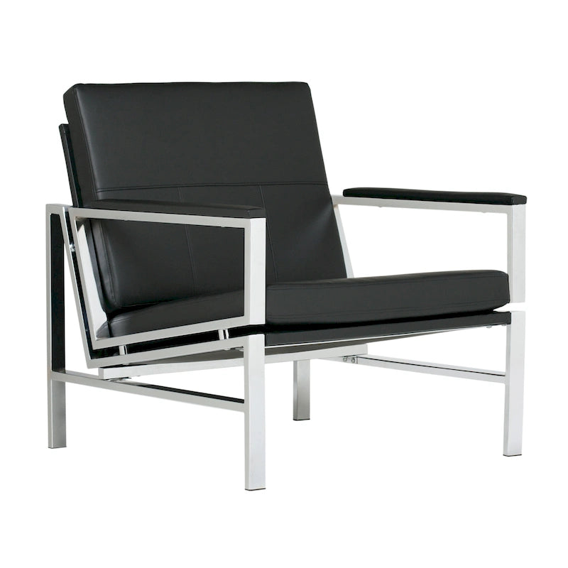 Chaise décontractée de style médiéval en métal et cuir recyclé