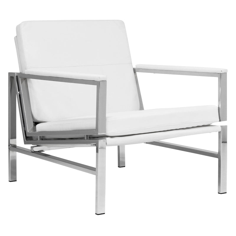 Chaise décontractée de style médiéval en métal et cuir recyclé