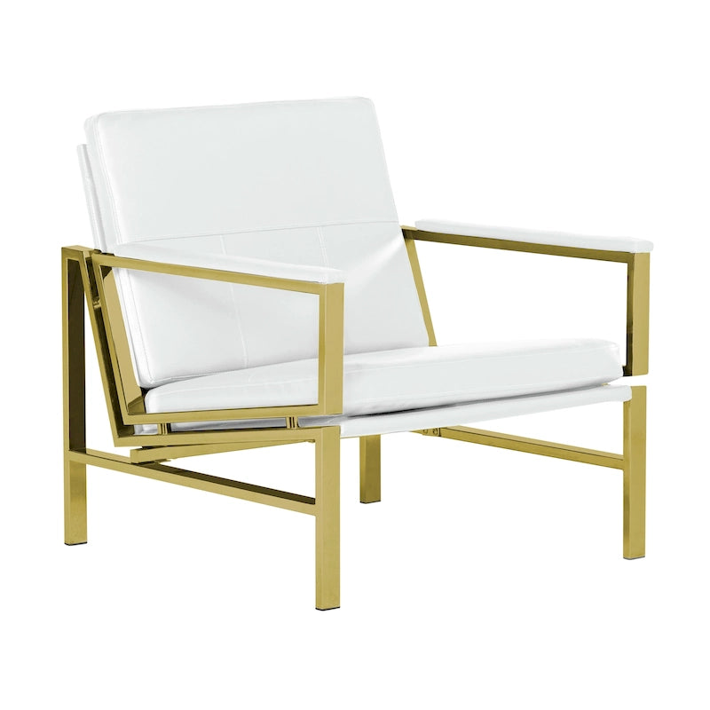 Chaise décontractée de style médiéval en métal et cuir recyclé