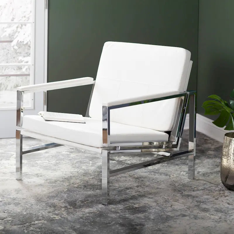 Chaise décontractée de style médiéval en métal et cuir recyclé