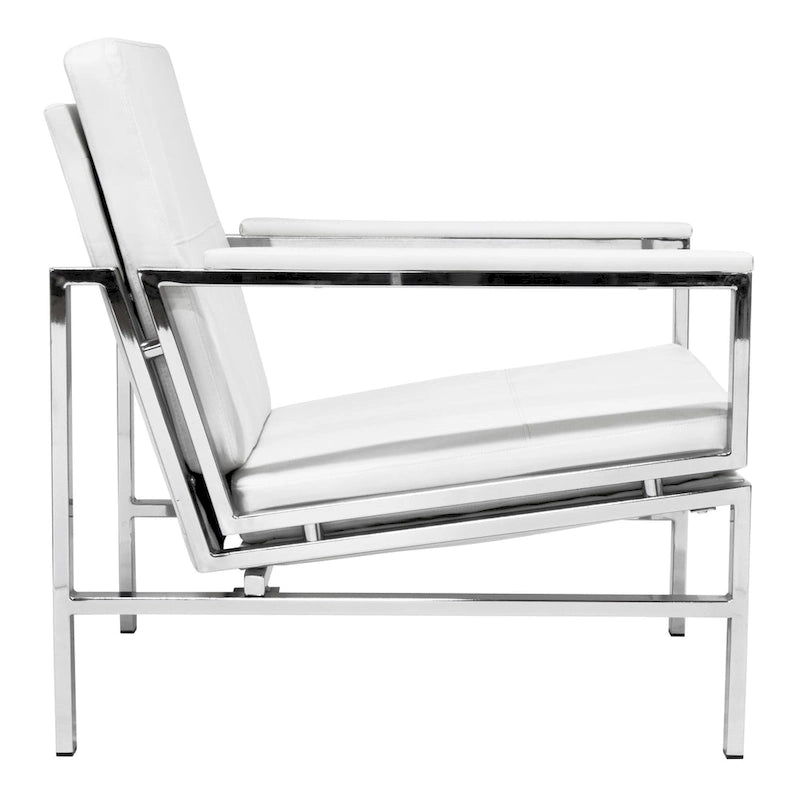 Chaise décontractée de style médiéval en métal et cuir recyclé