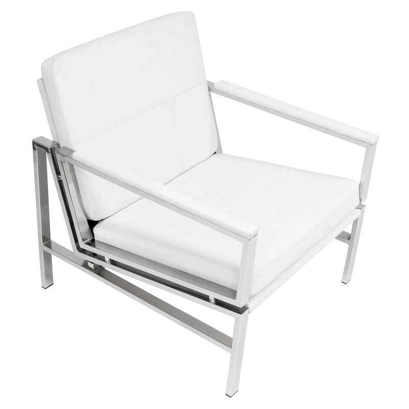 Chaise décontractée de style médiéval en métal et cuir recyclé