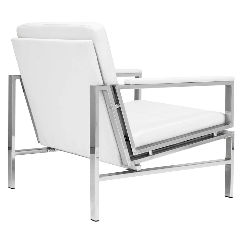 Chaise décontractée de style médiéval en métal et cuir recyclé