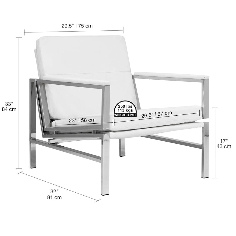 Chaise décontractée de style médiéval en métal et cuir recyclé