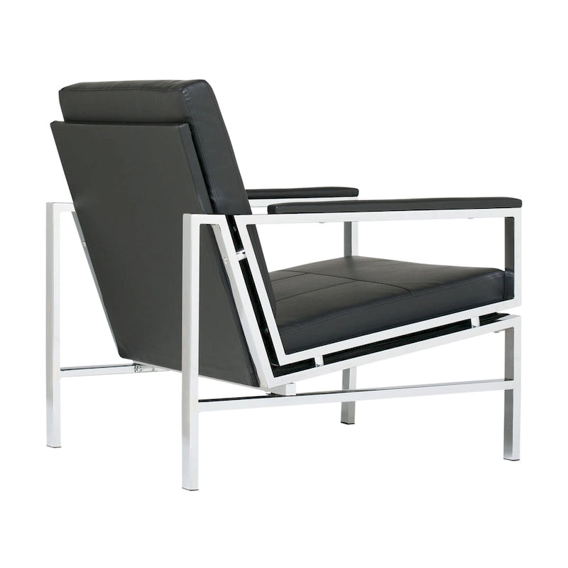 Chaise décontractée de style médiéval en métal et cuir recyclé
