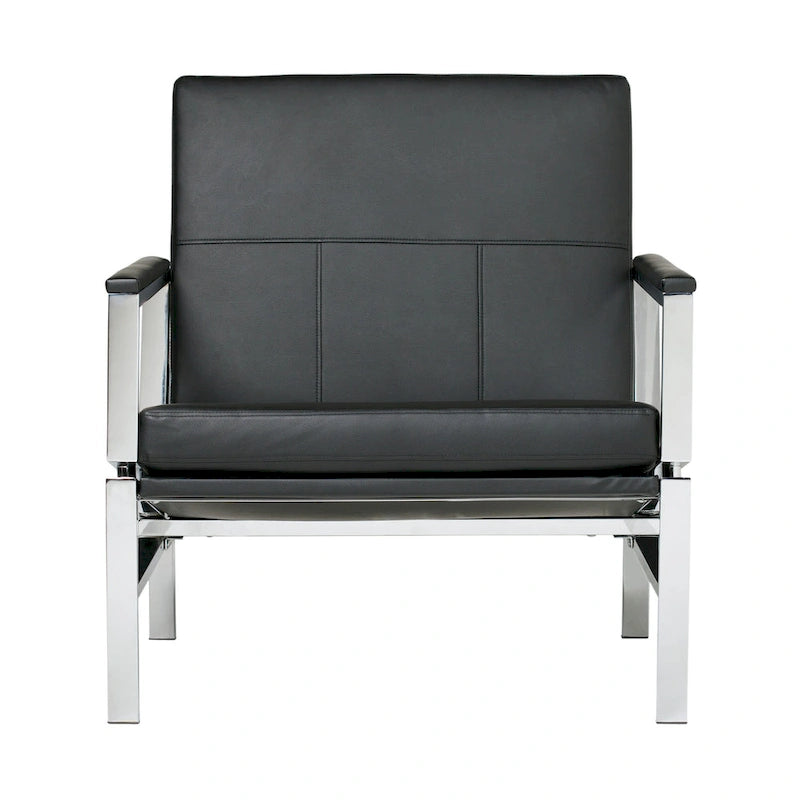 Chaise décontractée de style médiéval en métal et cuir recyclé
