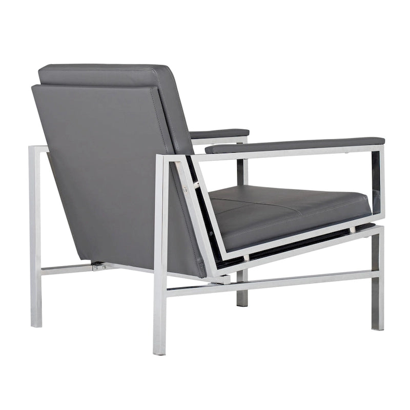 Chaise décontractée de style médiéval en métal et cuir recyclé