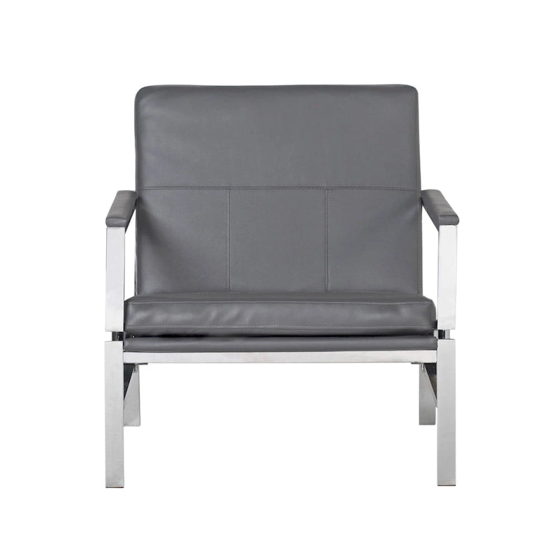 Chaise décontractée de style médiéval en métal et cuir recyclé