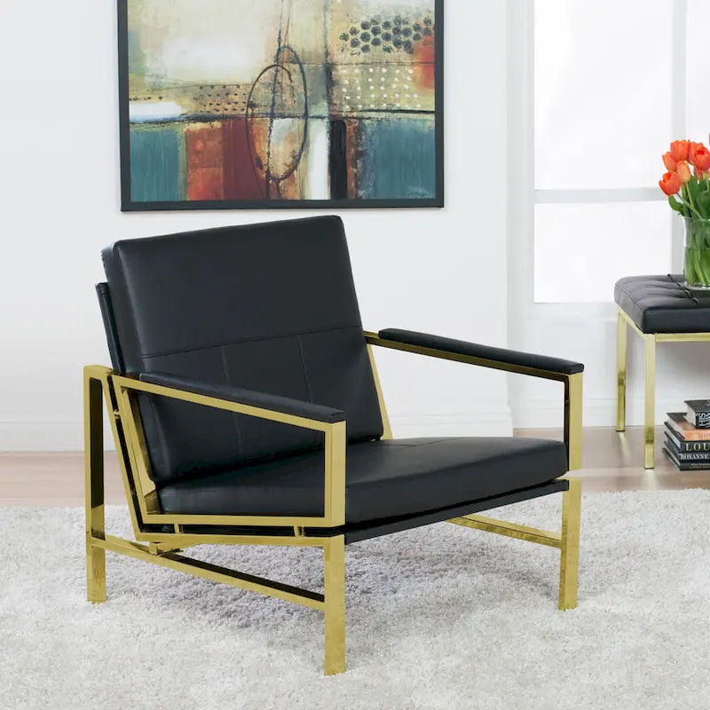 Chaise décontractée de style médiéval en métal et cuir recyclé