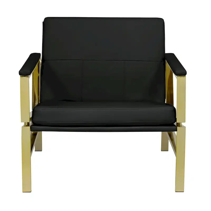 Chaise décontractée de style médiéval en métal et cuir recyclé