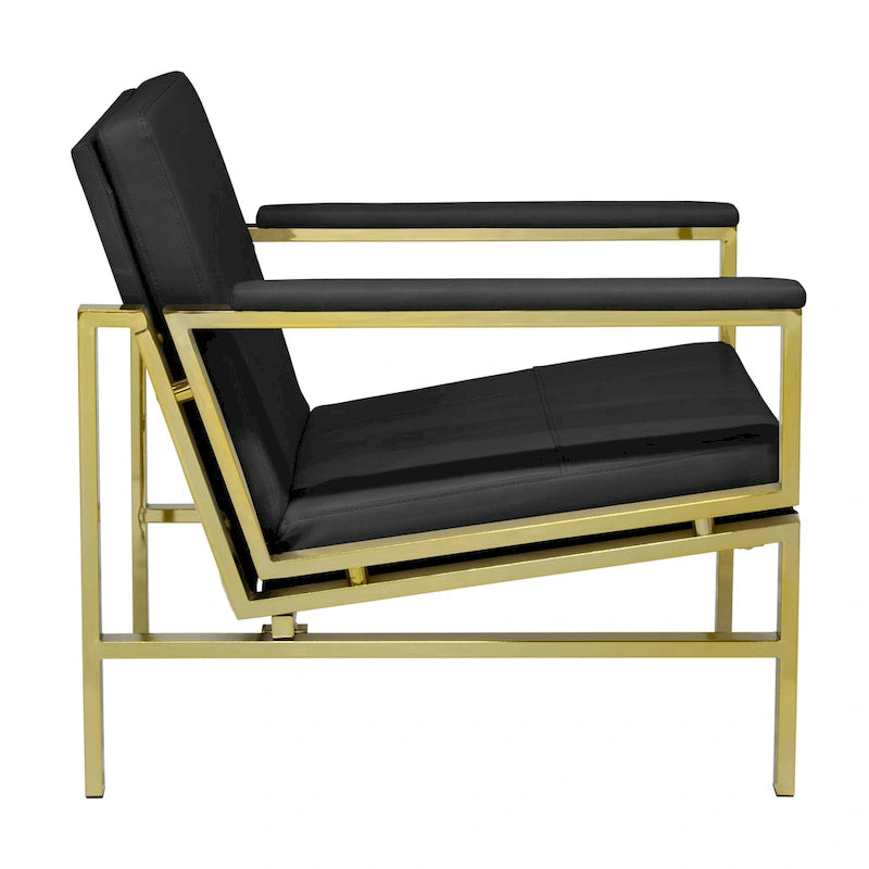 Chaise décontractée de style médiéval en métal et cuir recyclé