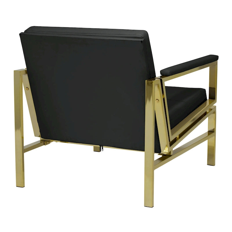 Chaise décontractée de style médiéval en métal et cuir recyclé