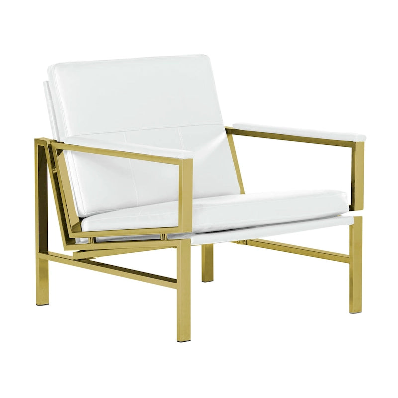 Chaise décontractée de style médiéval en métal et cuir recyclé