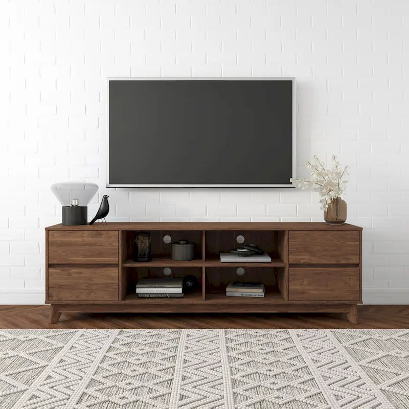 Meuble TV moderne avec tiroirs pour téléviseurs jusqu'à 85 pouces