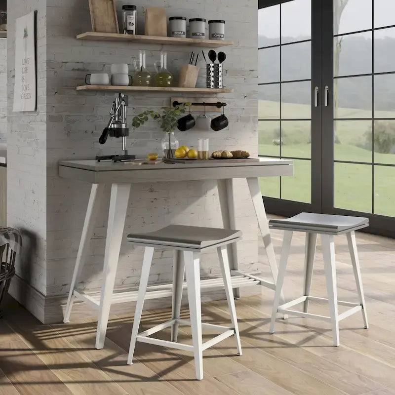 Ensemble de salle à manger moderne de 3 pièces, hauteur bar, avec pieds en acier
