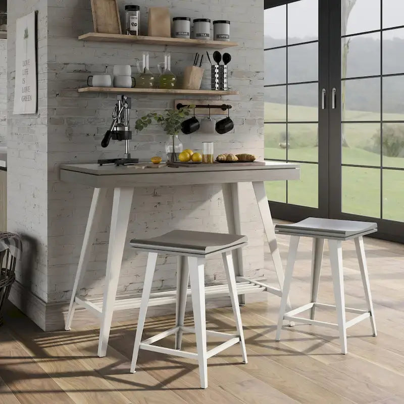 Ensemble de salle à manger moderne de 3 pièces, hauteur bar, avec pieds en acier
