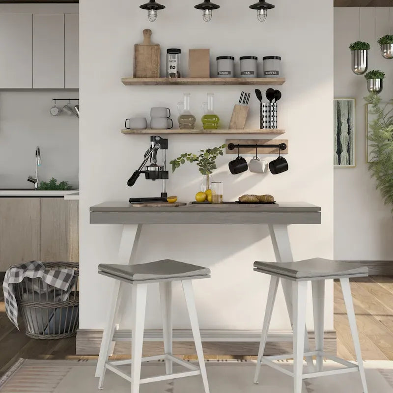 Ensemble de salle à manger moderne de 3 pièces, hauteur bar, avec pieds en acier