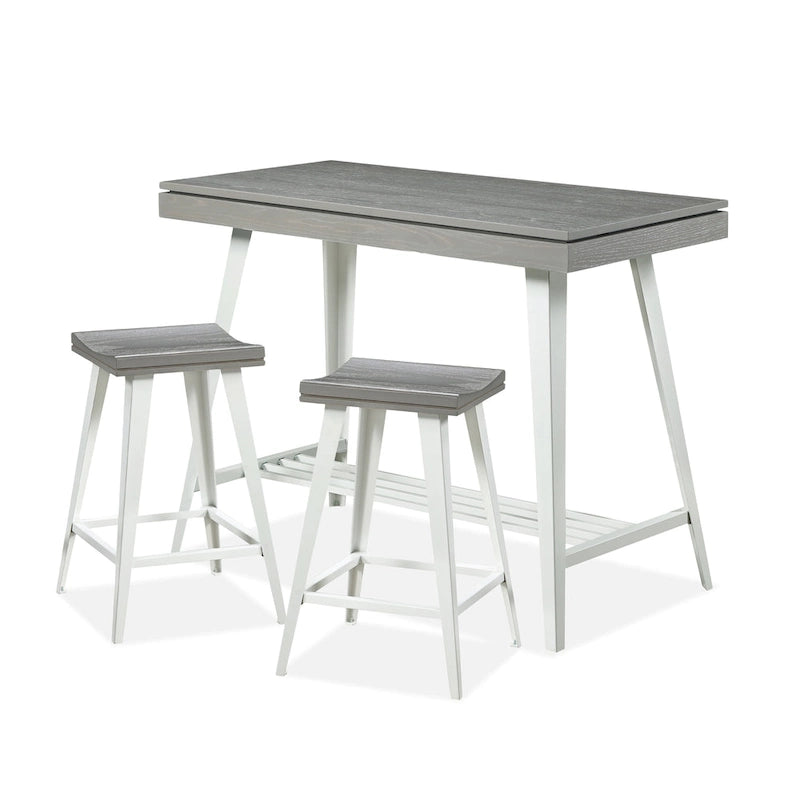 Ensemble de salle à manger moderne de 3 pièces, hauteur bar, avec pieds en acier