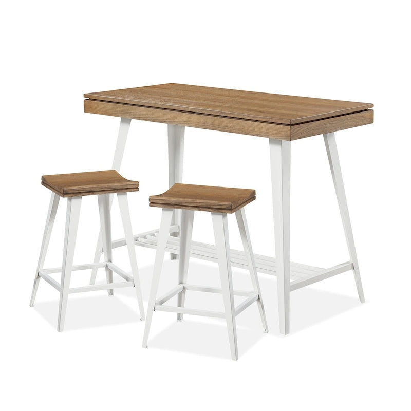Ensemble de salle à manger moderne de 3 pièces, hauteur bar, avec pieds en acier