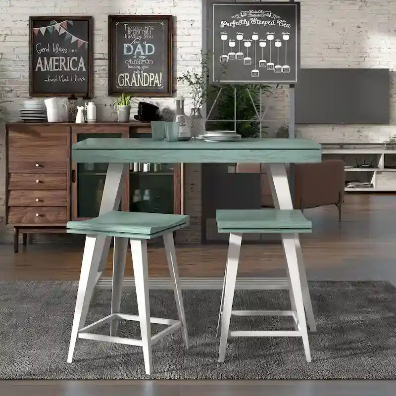 Ensemble de salle à manger moderne de 3 pièces, hauteur bar, avec pieds en acier