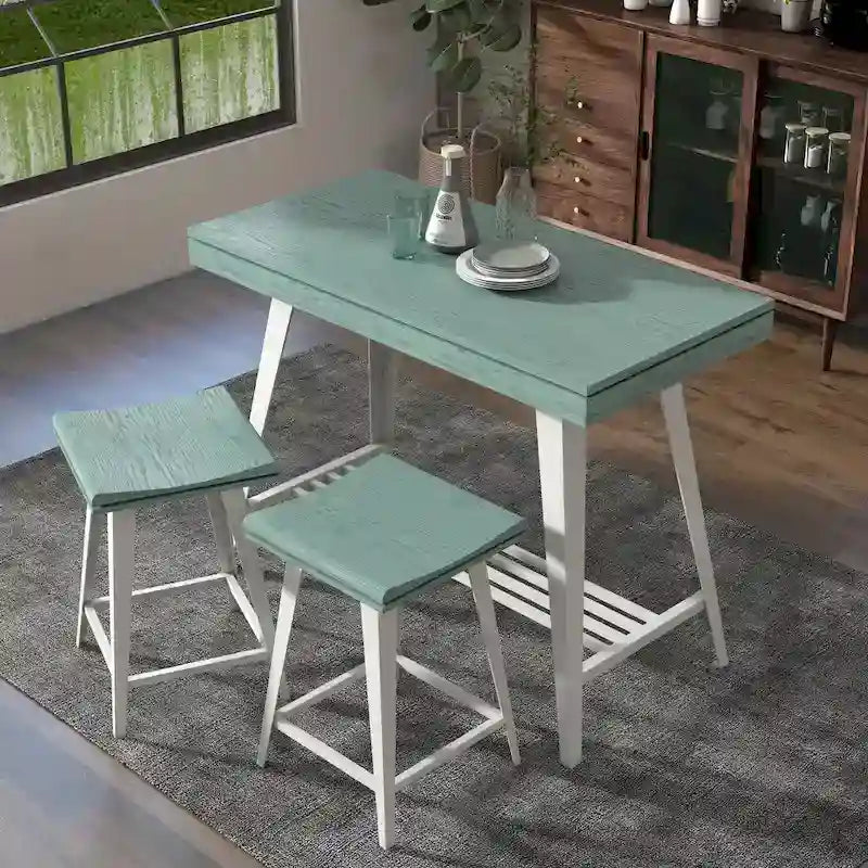 Ensemble de salle à manger moderne de 3 pièces, hauteur bar, avec pieds en acier