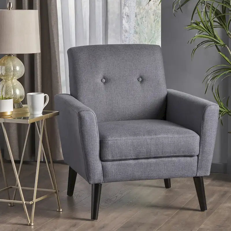 Fauteuil club en tissu de style Mid-Century