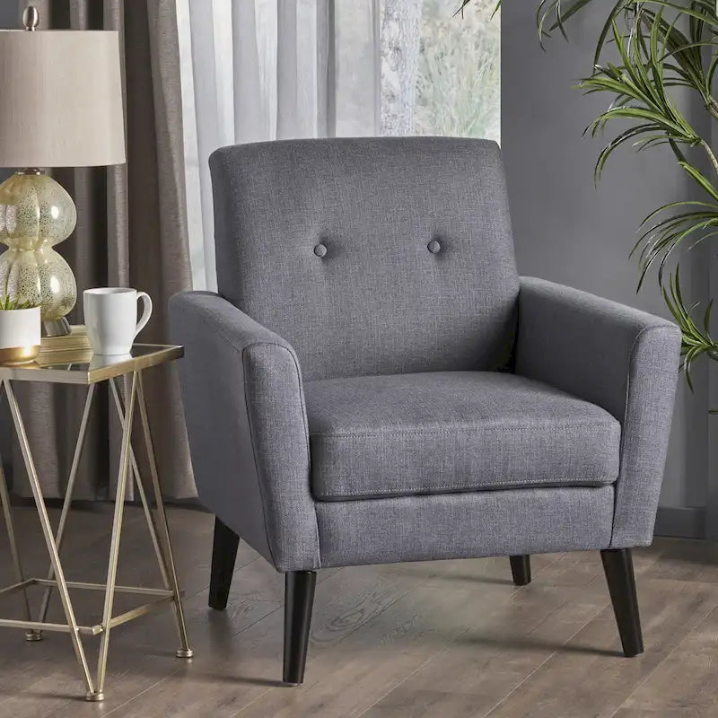 Fauteuil club en tissu de style Mid-Century