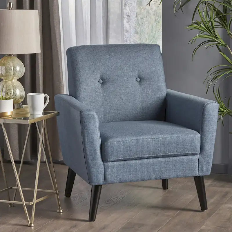 Fauteuil club en tissu de style Mid-Century