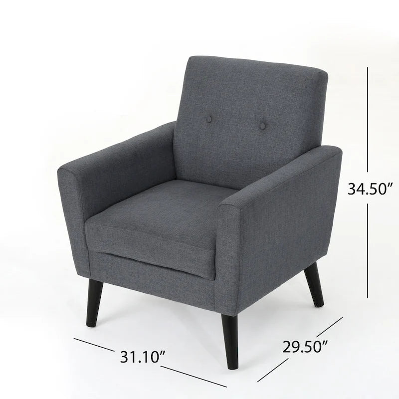 Fauteuil club en tissu de style Mid-Century