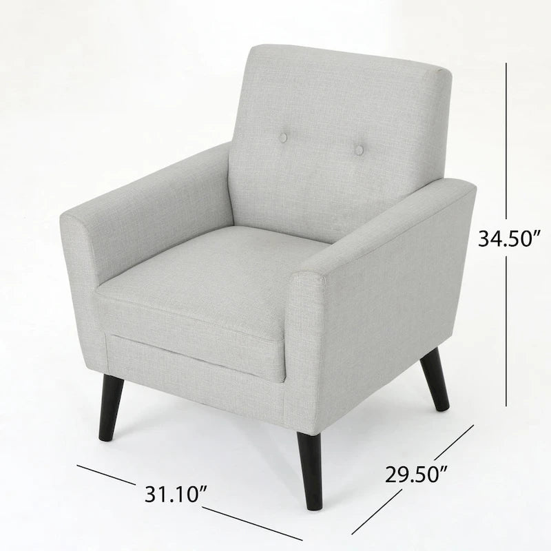 Fauteuil club en tissu de style Mid-Century